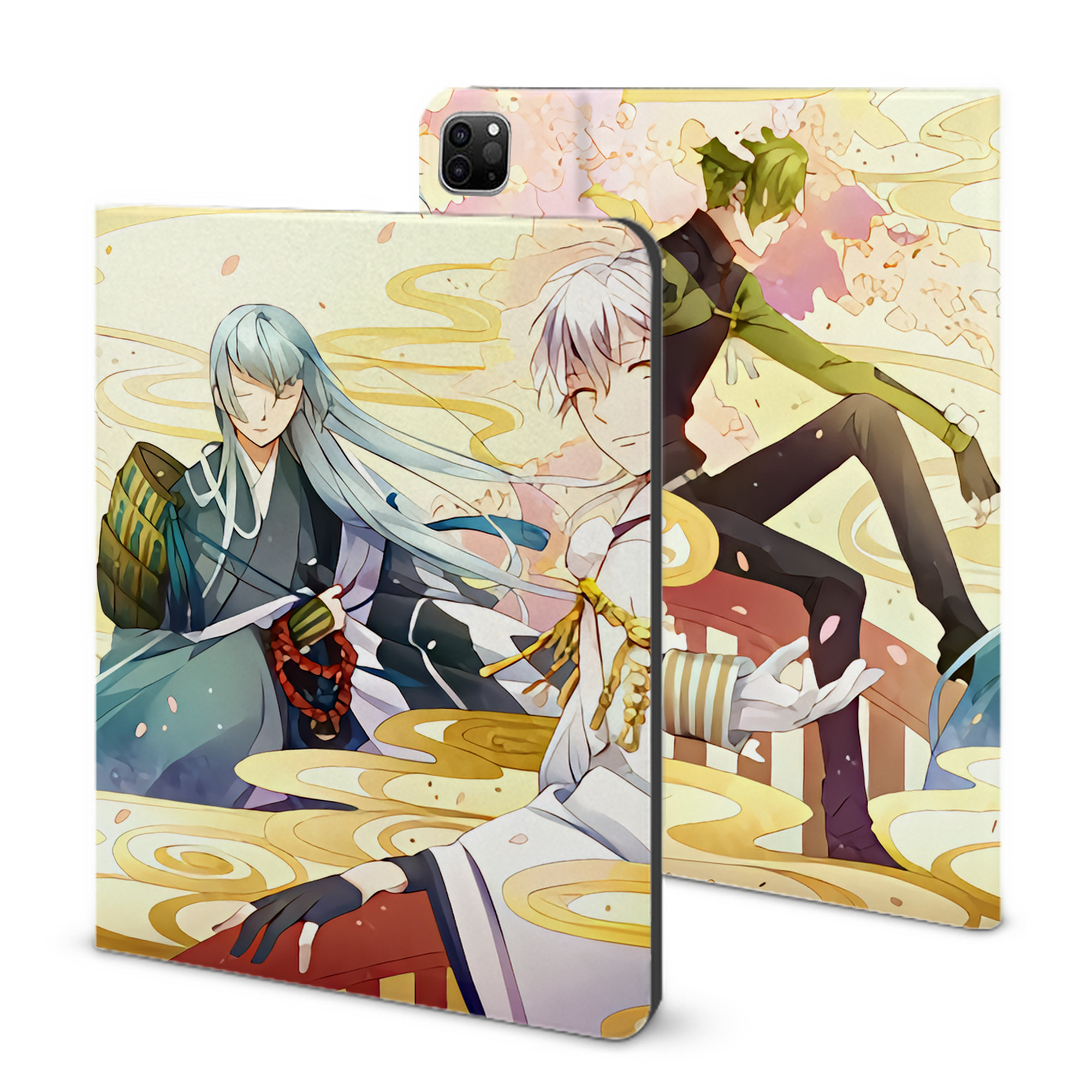 （画像用） 刀剣乱舞 Touken Ranbu IPad ケース ブック型 PUレザー TPU 耐衝撃 軽量 薄型 ペン収納なし 全面保護 IPad 各モデル対応